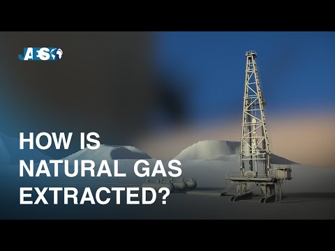 How is natural gas extracted? Derrick tower - methane