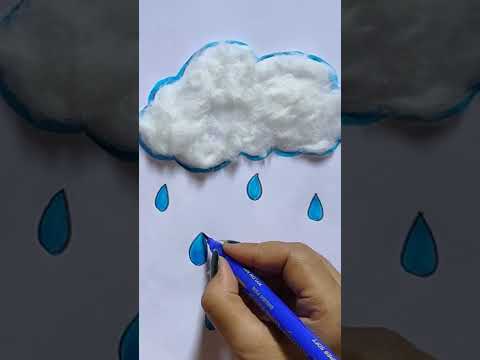 How to make cloud with cotton.. #shorts#short #diy #clouds