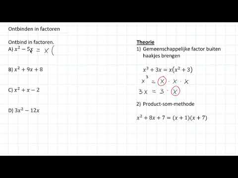 Vergelijkingen - Ontbinden in factoren (3 HAVO)