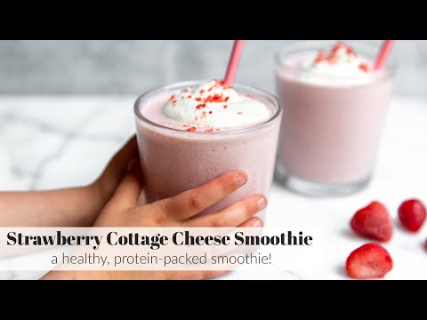 Healthy Strawberry Cottage Cheese Smoothie (that tastes like a milkshake!)