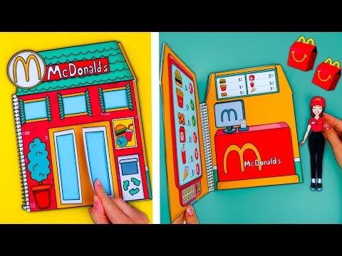 How To Make Mini McDonald’s in Notebook DIY