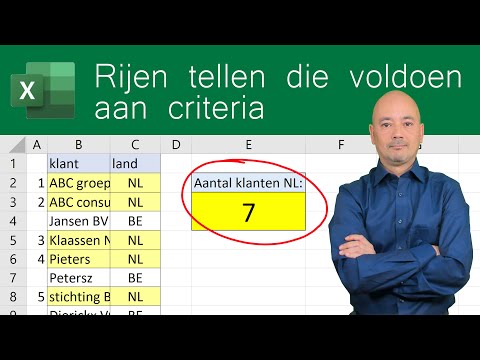 Rijen tellen die voldoen aan criteria (AANTAL.ALS en AANTALLEN.ALS).