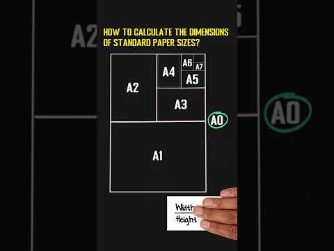 How To Calculate The Dimensions Of Standard Paper Sizes (A0, A1, A2, A3, A4, A5...)? #shorts