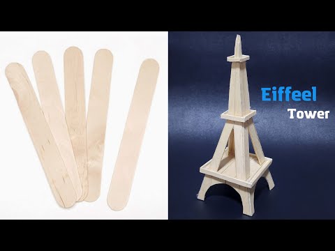 Making Eiffel tower by ice cream sticks - DIY craft